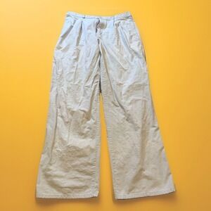 Wallawan Pants Ivory Men's Size 38 Mens Adult Solid Straight 100% Cotton Button